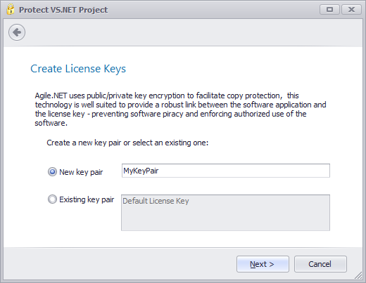 Protect VS.NET Project — create license keys