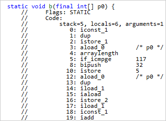 before and after applying control flow obfuscation